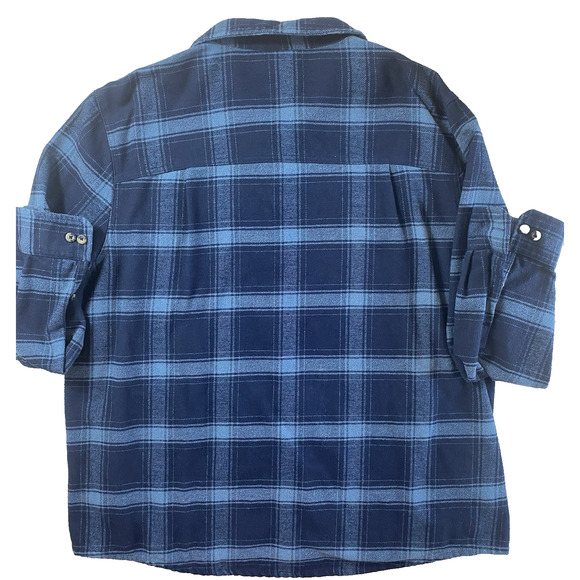 Men’s Size XXL Flannel Shirt Plaid Blue Shacket Colorado Clothing - Picture 3 of 12